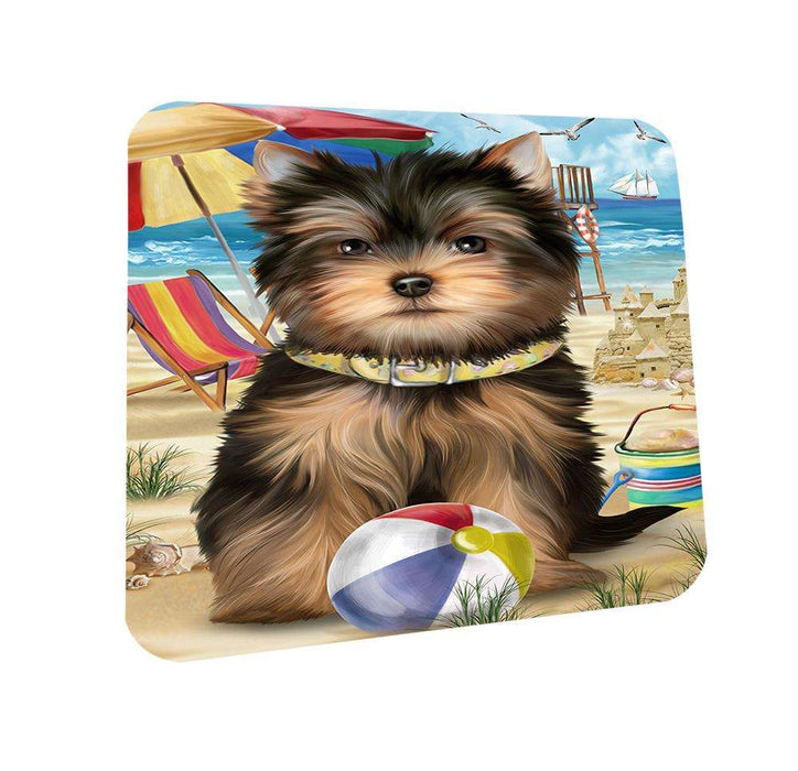 Pet Friendly Beach Yorkshire Terrier Dog Coasters Set of 4 CST50079 Coasters Set of 4 CST50079