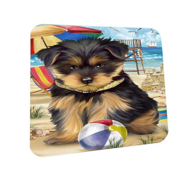 Pet Friendly Beach Yorkshire Terrier Dog Coasters Set of 4 CST50080 Coasters Set of 4 CST50080