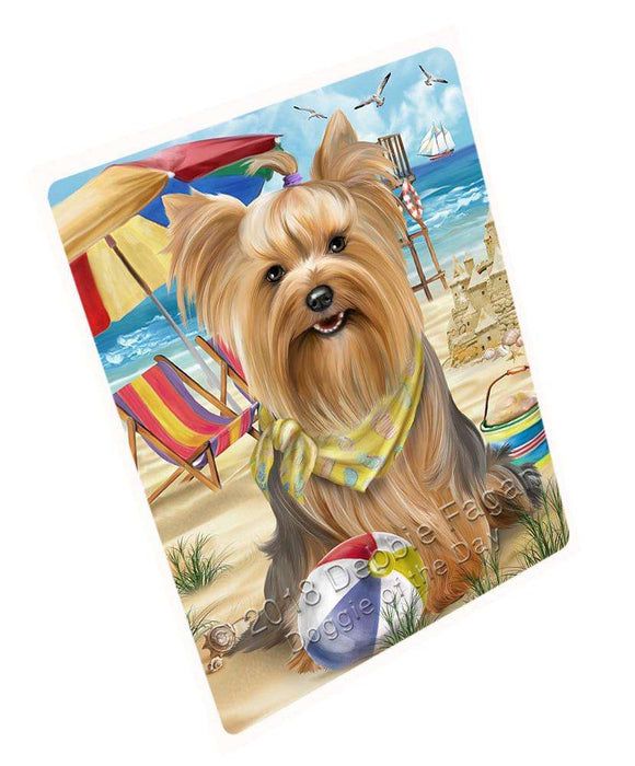 Pet Friendly Beach Yorkshire Terrier Dog Cutting Board C54222