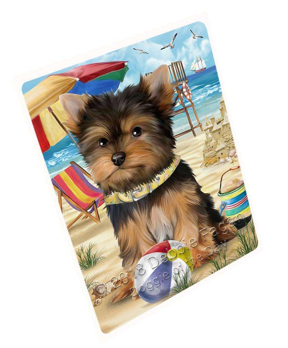 Pet Friendly Beach Yorkshire Terrier Dog Cutting Board C54225