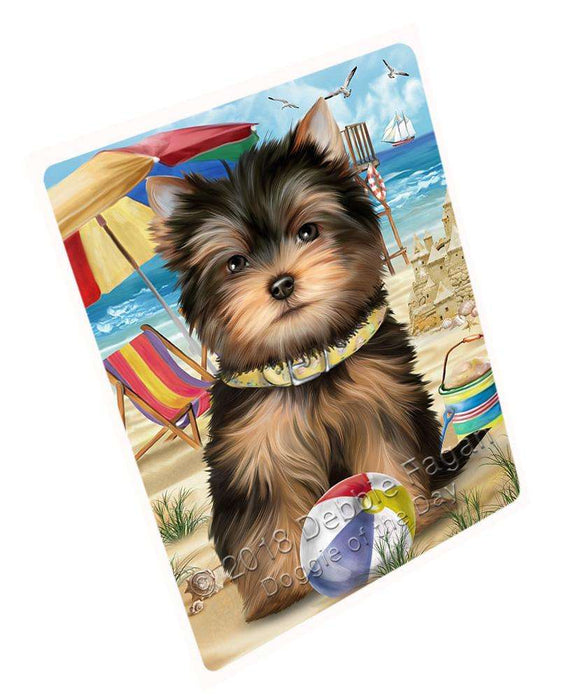 Pet Friendly Beach Yorkshire Terrier Dog Cutting Board C54228