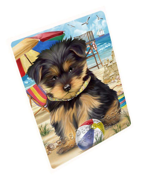 Pet Friendly Beach Yorkshire Terrier Dog Cutting Board C54231