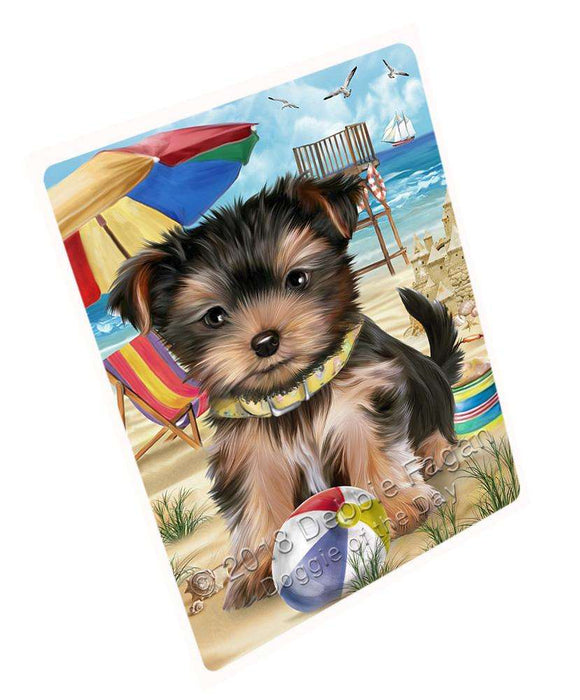 Pet Friendly Beach Yorkshire Terrier Dog Cutting Board C54234