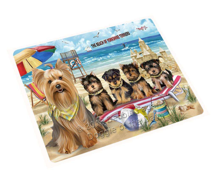 Pet Friendly Beach Yorkshire Terrier Dog Cutting Board C54237