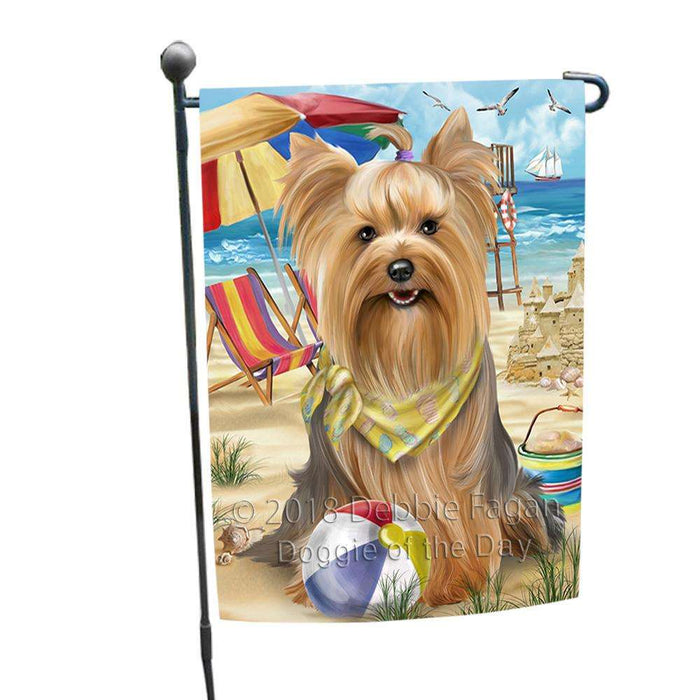 Pet Friendly Beach Yorkshire Terrier Dog Garden Flag GFLG49947