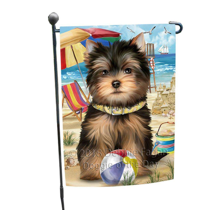 Pet Friendly Beach Yorkshire Terrier Dog Garden Flag GFLG49949