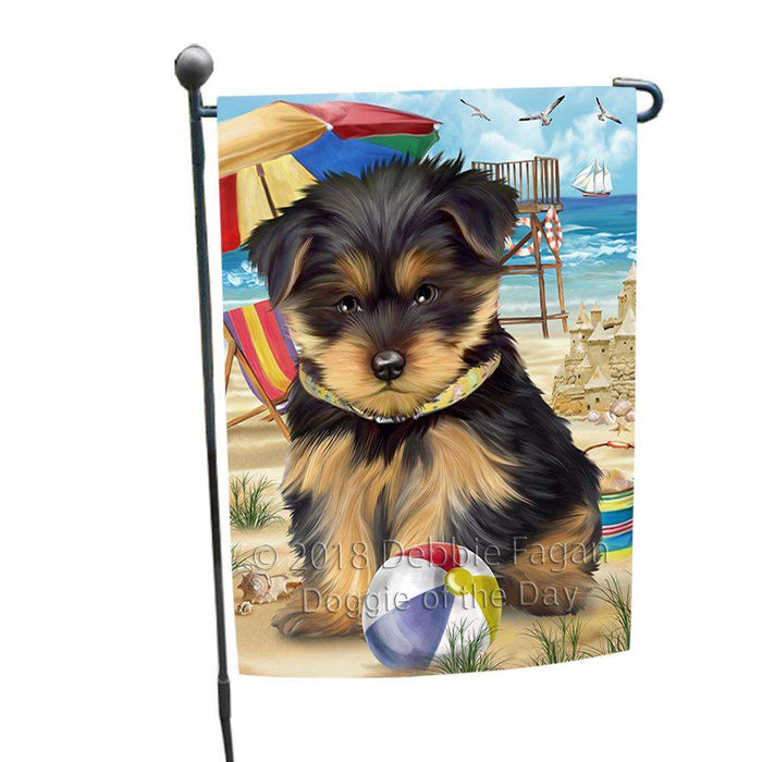 Pet Friendly Beach Yorkshire Terrier Dog Garden Flag GFLG49950