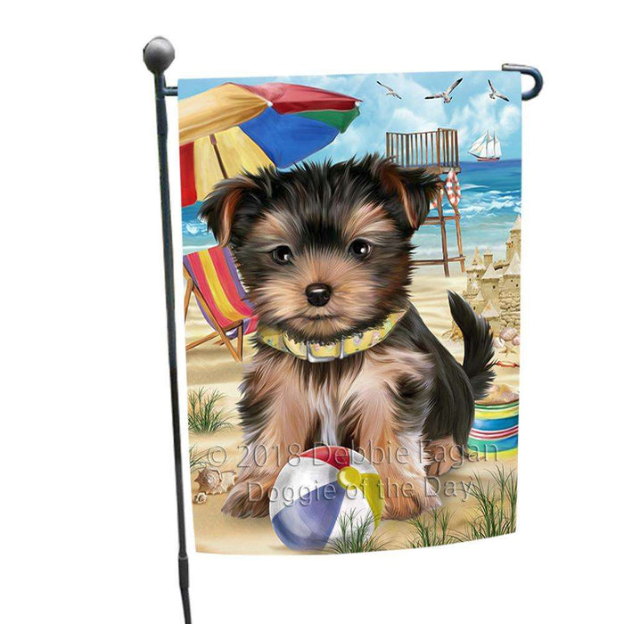 Pet Friendly Beach Yorkshire Terrier Dog Garden Flag GFLG49951