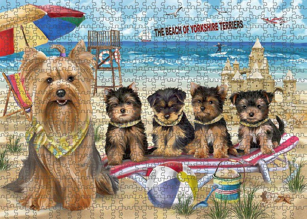 Pet Friendly Beach Yorkshire Terrier Dog Puzzle with Photo Tin PUZL54075