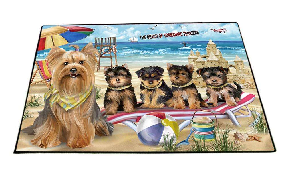 Pet Friendly Beach Yorkshire Terriers Dog Floormat FLMS50298