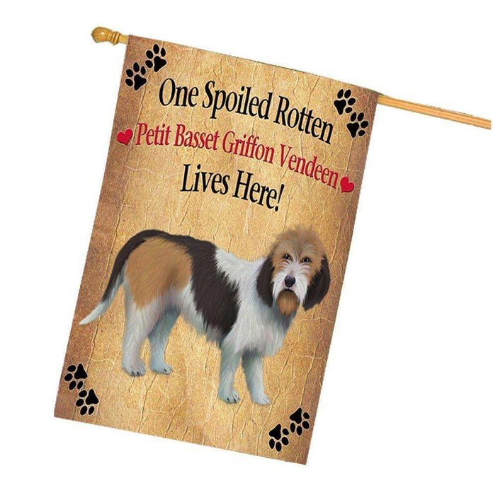 Petit Basset Griffon Vendeen Spoiled Rotten Dog House Flag