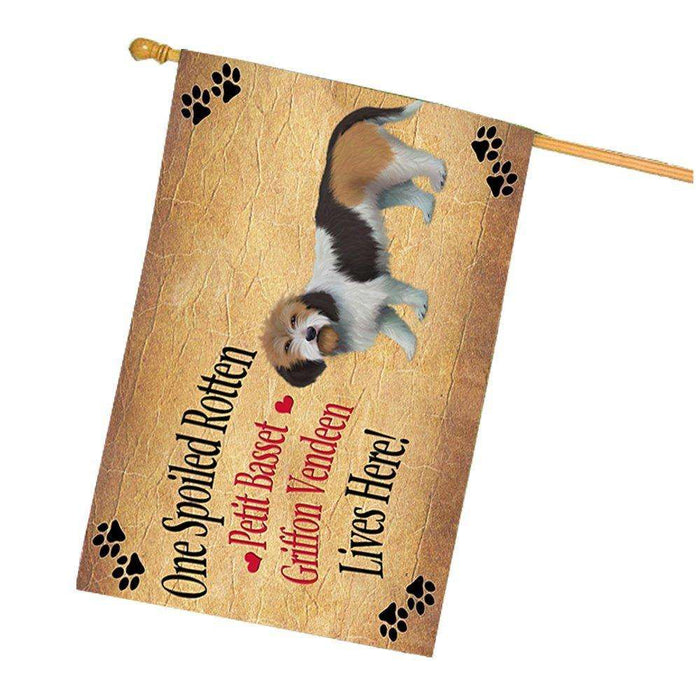 Petit Basset Griffon Vendeen Spoiled Rotten Dog House Flag