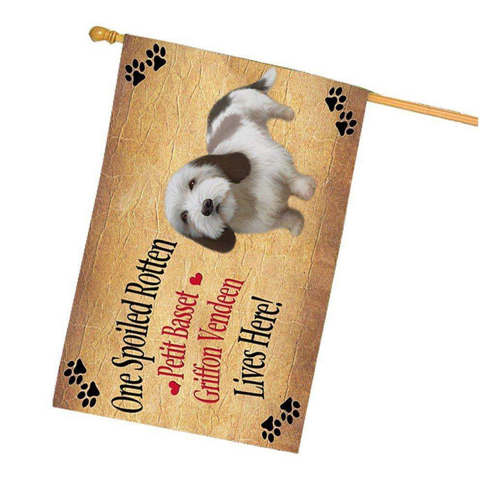 Petit Basset Griffon Vendeen Spoiled Rotten Dog House Flag