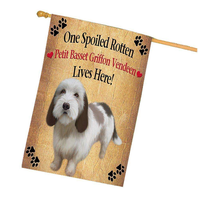 Petit Basset Griffon Vendeen Spoiled Rotten Dog House Flag