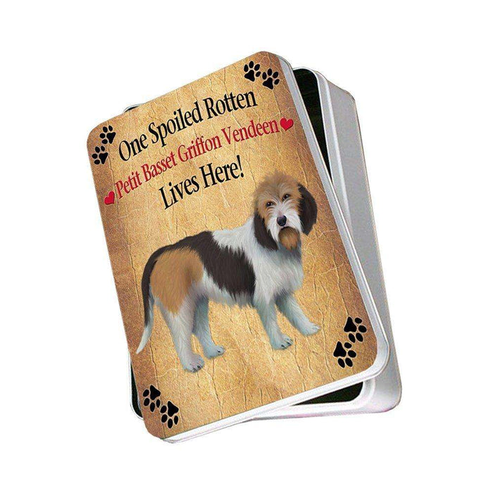 Petit Basset Griffon Vendeen Spoiled Rotten Dog Photo Storage Tin