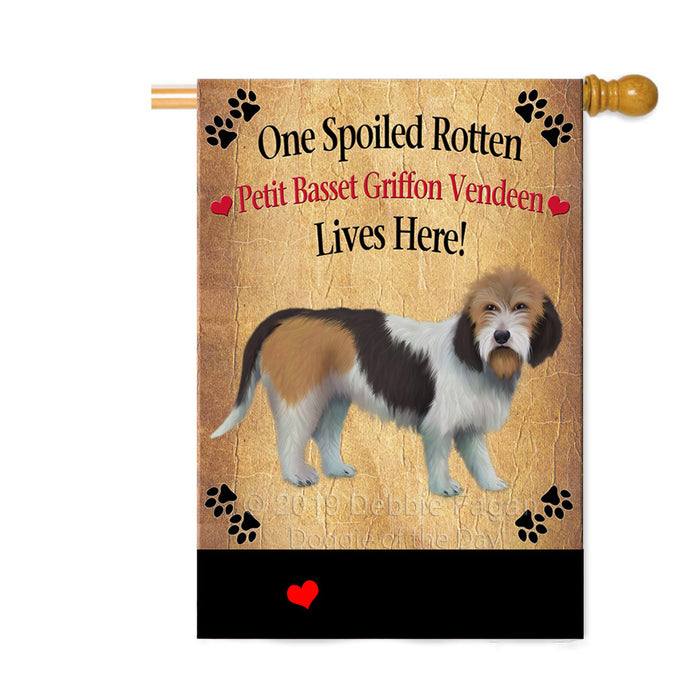 Personalized Spoiled Rotten Petit Basset Griffon Vendeen Dog Custom House Flag FLG-DOTD-A63283
