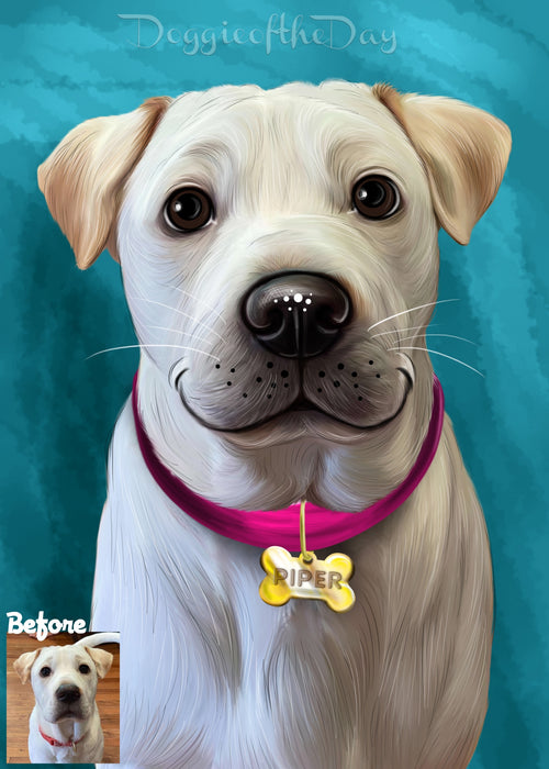 Digital Painting PERSONALIZED Caricature PET PORTRAIT! Custom Pet Dog or Cat Art