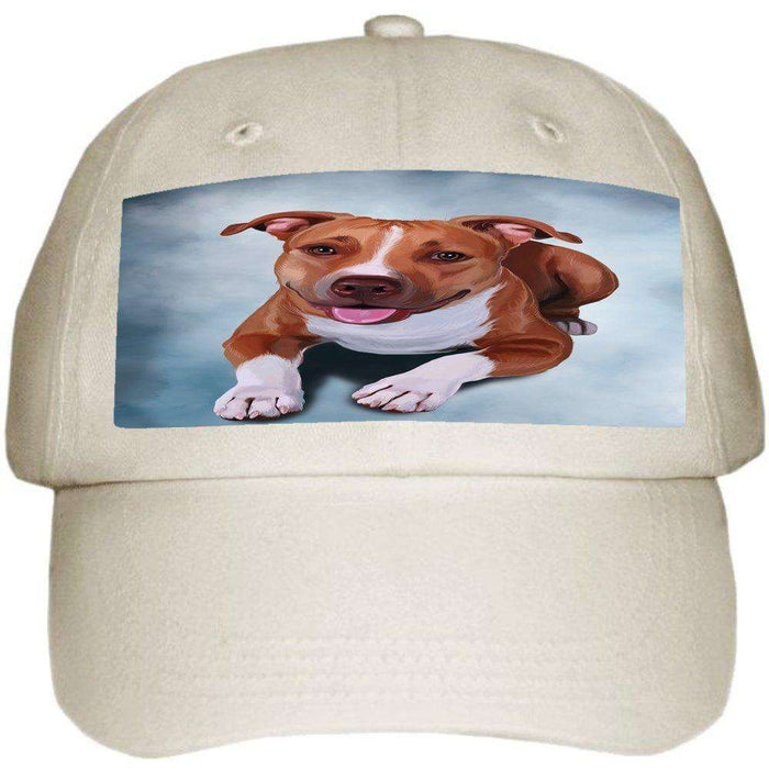 Pit Bull Dog Ball Hat Cap Off White