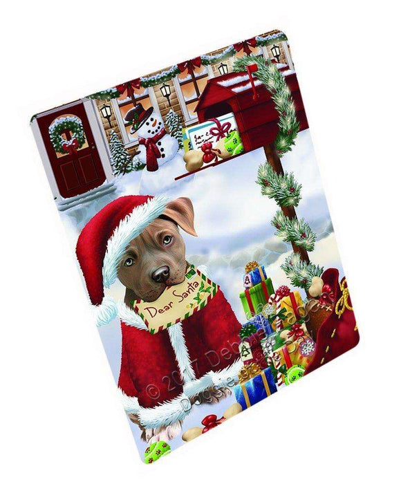 Pit Bull Dog Dear Santa Letter Christmas Holiday Mailbox Dog Art Portrait Print Woven Throw Sherpa Plush Fleece Blanket D114