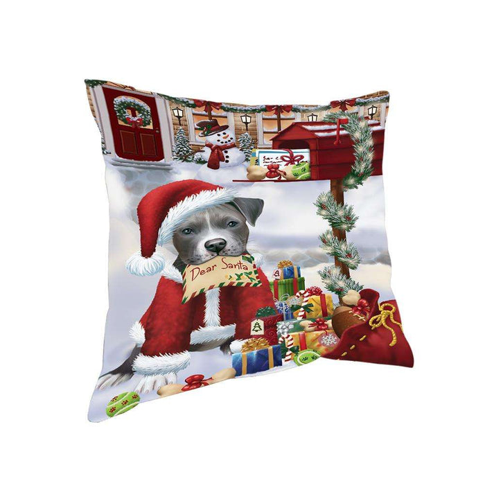 Pit bull Dog Dear Santa Letter Christmas Holiday Mailbox Pillow PIL72276