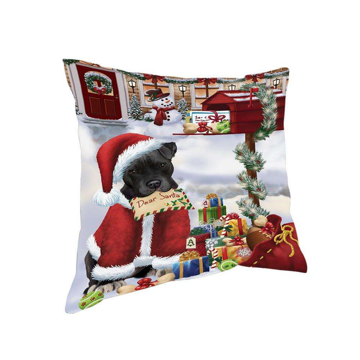 Pit bull Dog Dear Santa Letter Christmas Holiday Mailbox Pillow PIL72280