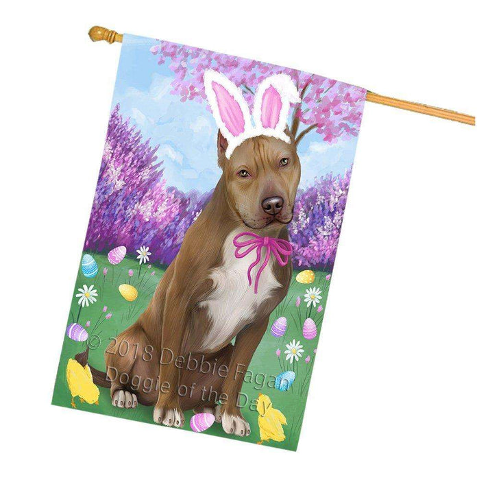 Pit Bull Dog Easter Holiday House Flag FLG49303