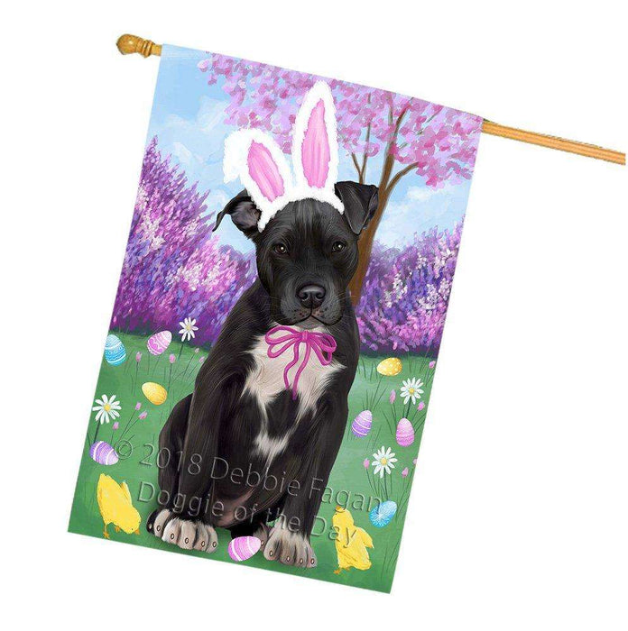 Pit Bull Dog Easter Holiday House Flag FLG49307