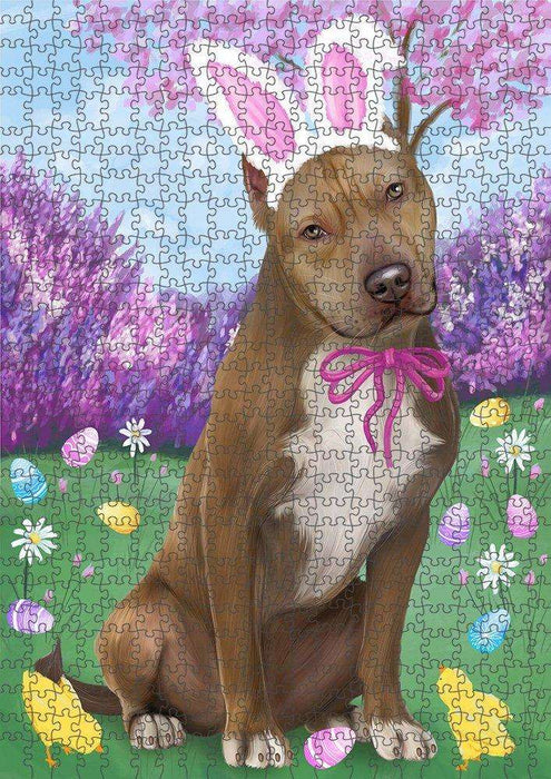 Pit Bull Dog Easter Holiday Puzzle with Photo Tin PUZL51558