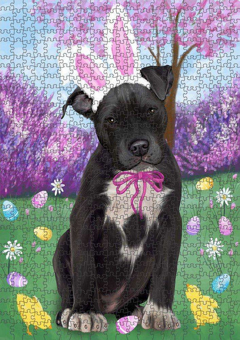 Pit Bull Dog Easter Holiday Puzzle with Photo Tin PUZL51570