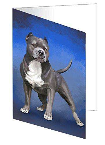 Pit Bull Dog Handmade Artwork Assorted Pets Greeting Cards and Note Cards with Envelopes for All Occasions and Holiday Seasons GCD48129
