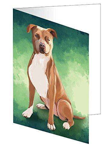 Pit Bull Dog Handmade Artwork Assorted Pets Greeting Cards and Note Cards with Envelopes for All Occasions and Holiday Seasons