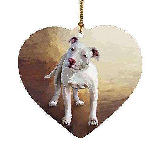 Pit Bull Dog Heart Christmas Ornament HPOR48037