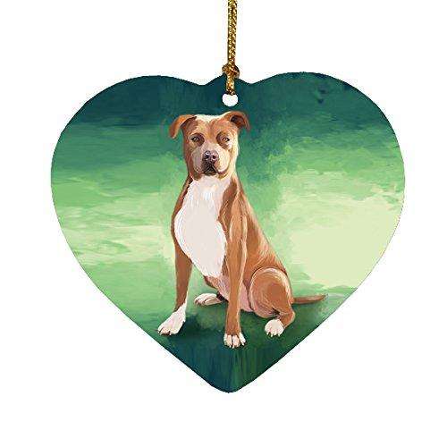 Pit Bull Dog Heart Christmas Ornament HPOR48038