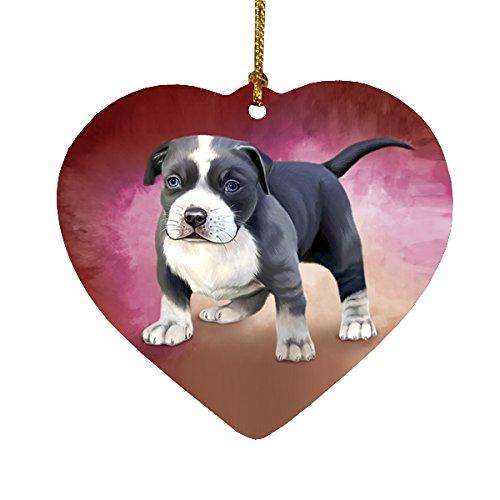 Pit Bull Dog Heart Christmas Ornament HPOR48041