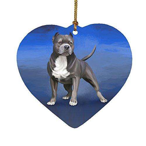 Pit Bull Dog Heart Christmas Ornament HPOR48042