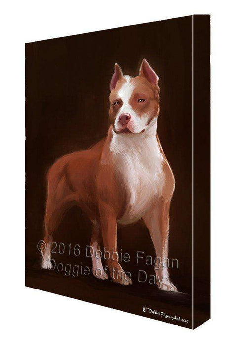 Pit Bull Dog Painting Printed on Canvas Wall Art