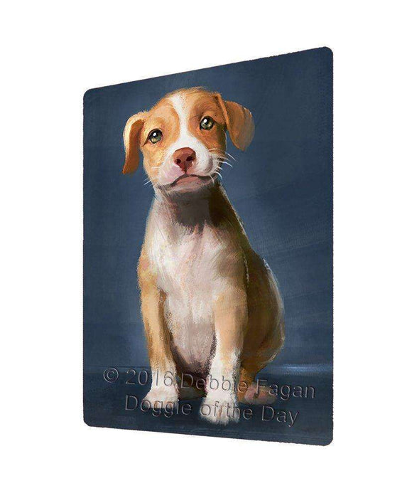 Pit Bull Puppy Dog Art Portrait Print Woven Throw Sherpa Plush Fleece Blanket