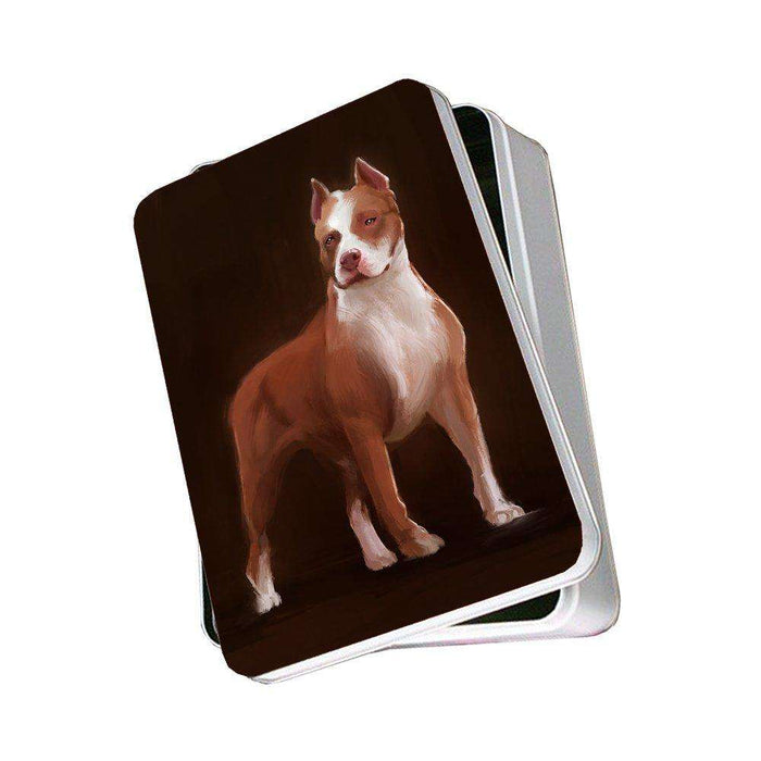 Pit Bull Puppy Dog Photo Storage Tin