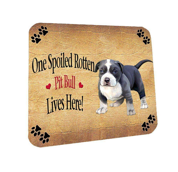 Pit Bull Spoiled Rotten Dog Coasters Set of 4