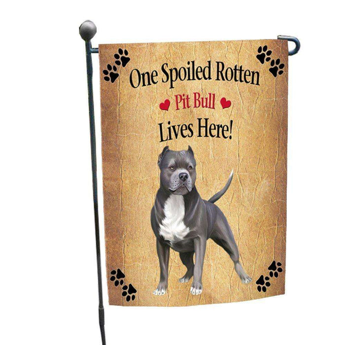 Pit Bull Spoiled Rotten Dog Garden Flag