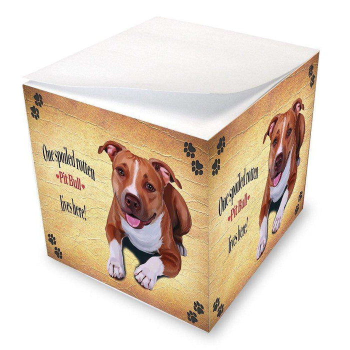 Pit Bull Spoiled Rotten Dog Note Cube