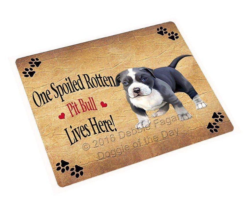 Pit Bull Spoiled Rotten Dog Tempered Cutting Board