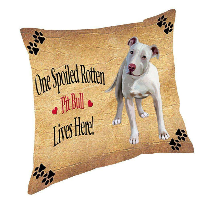 Pit Bull Spoiled Rotten Dog Throw Pillow