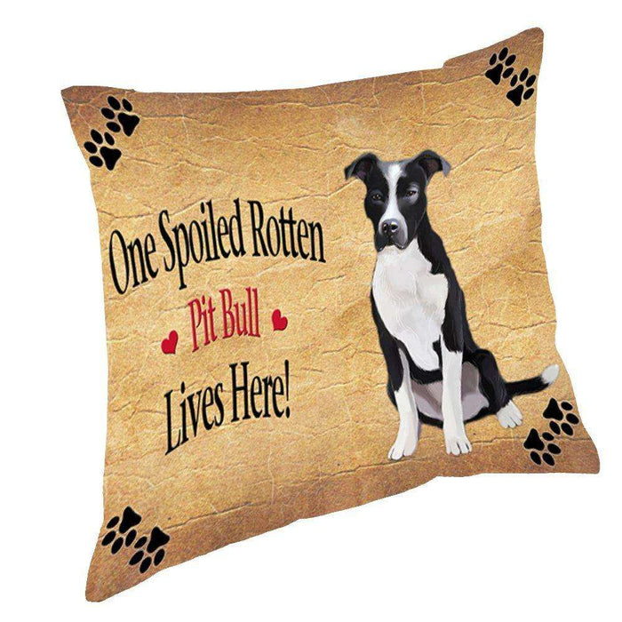 Pit Bull Spoiled Rotten Dog Throw Pillow