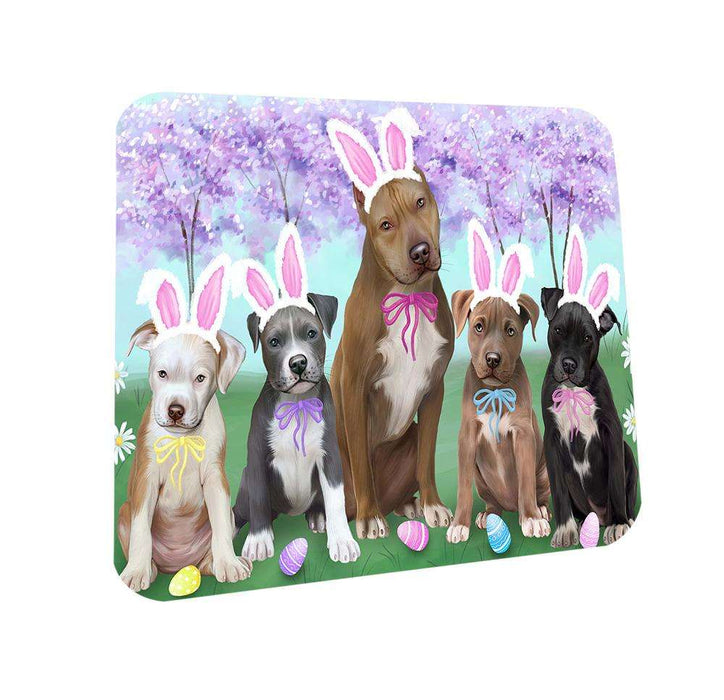 Pit Bulls Dog Easter Holiday Coasters Set of 4 CST49164