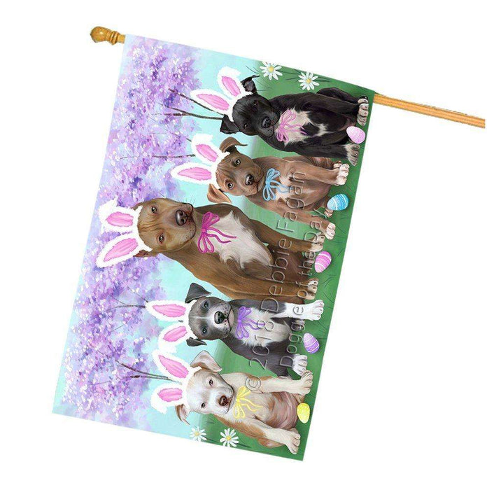 Pit Bulls Dog Easter Holiday House Flag FLG49304