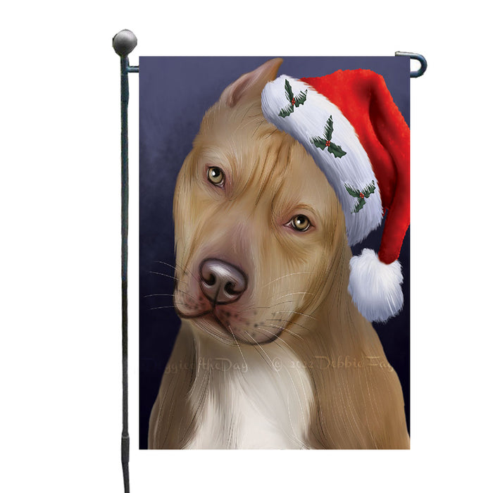 Christmas Santa Hat Pitbull Dog Garden Flags Outdoor Decor for Homes and Gardens Double Sided Garden Yard Spring Decorative Vertical Home Flags Garden Porch Lawn Flag for Decorations