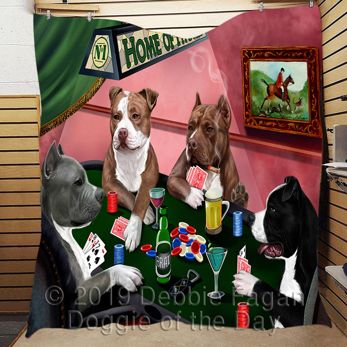Home of  Pit Bull Dogs Playing Poker Quilt