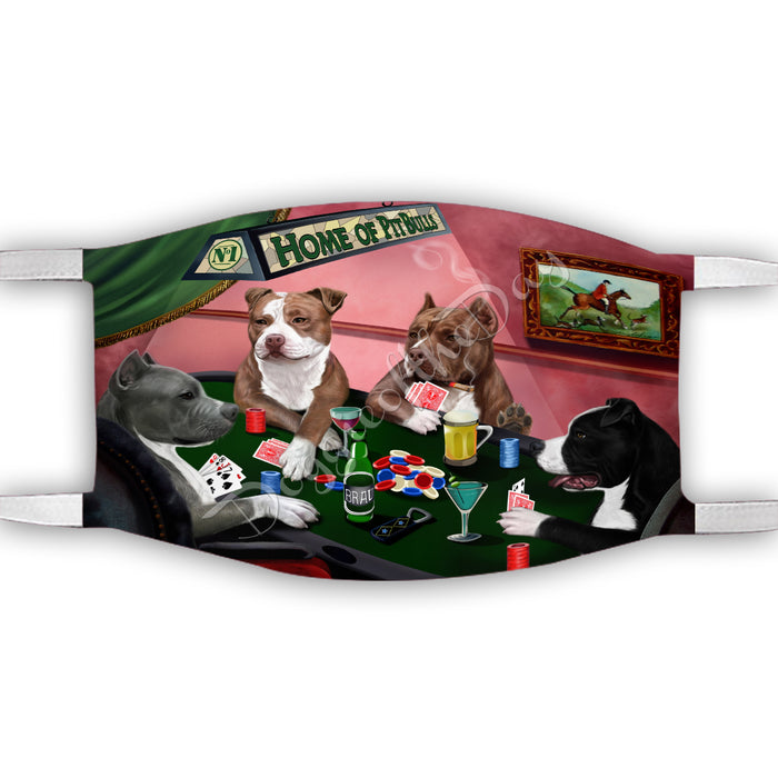 Home of Pit Bull Dogs Playing Poker Face Mask FM49808
