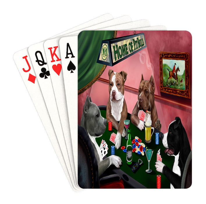 Home of Pit Bull Dogs Playing Poker Playing Card Decks